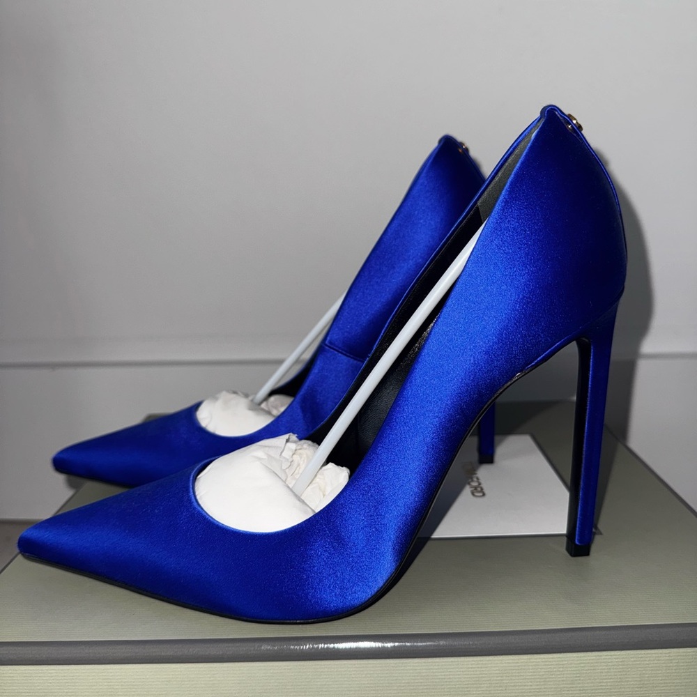 Tom Ford Satin Blue Women's Heels 105mm - Picture 9 of 9